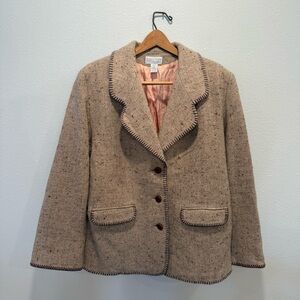 Vintage Lands’ End Merchants Direct Tweed Wool Jacket Size 10
